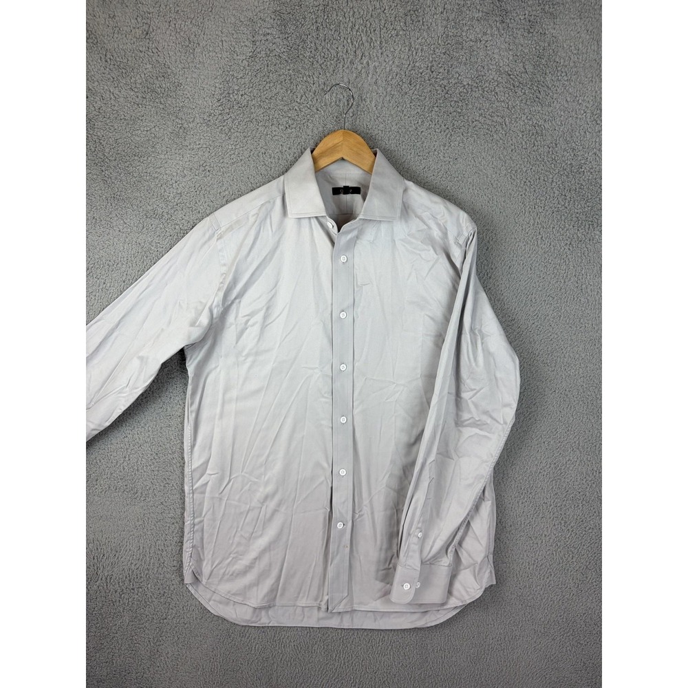 Quince Shirt Mens Large White Solid Stretch Dress Long Sleeve Organic Cotton Men